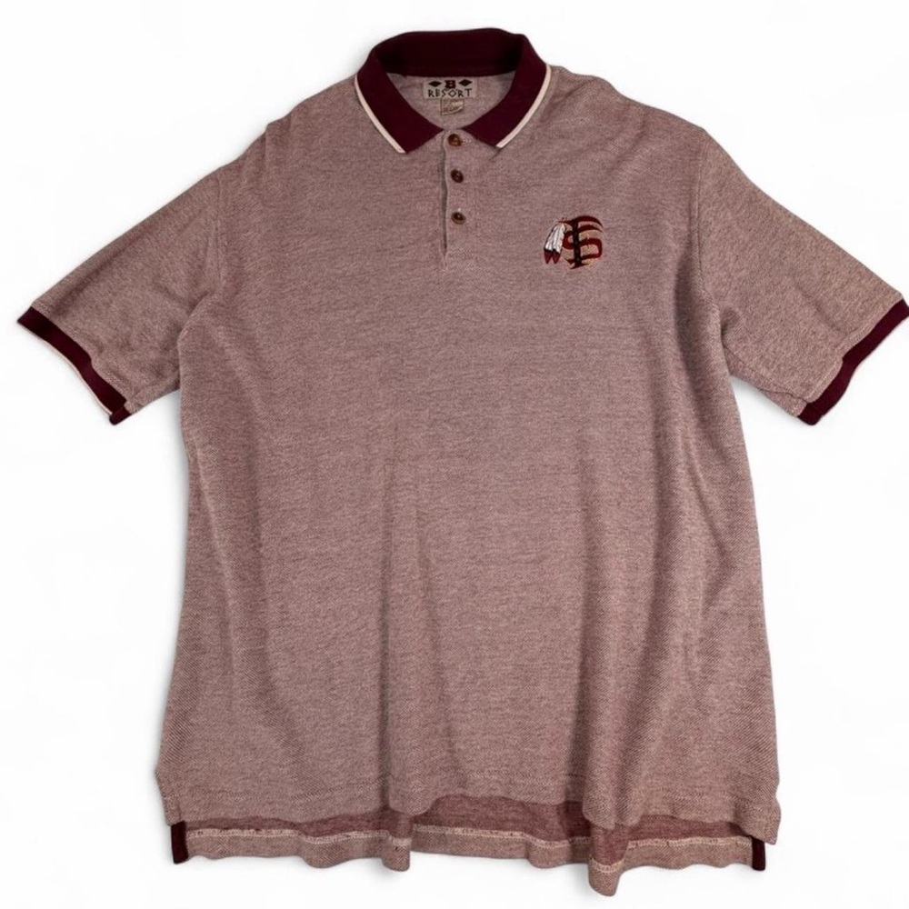 Men's Heathered Burgundy Polo with Contrast Trim